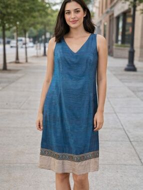 Vintage Mica(Holt Renfrew) textured Raw silk dress